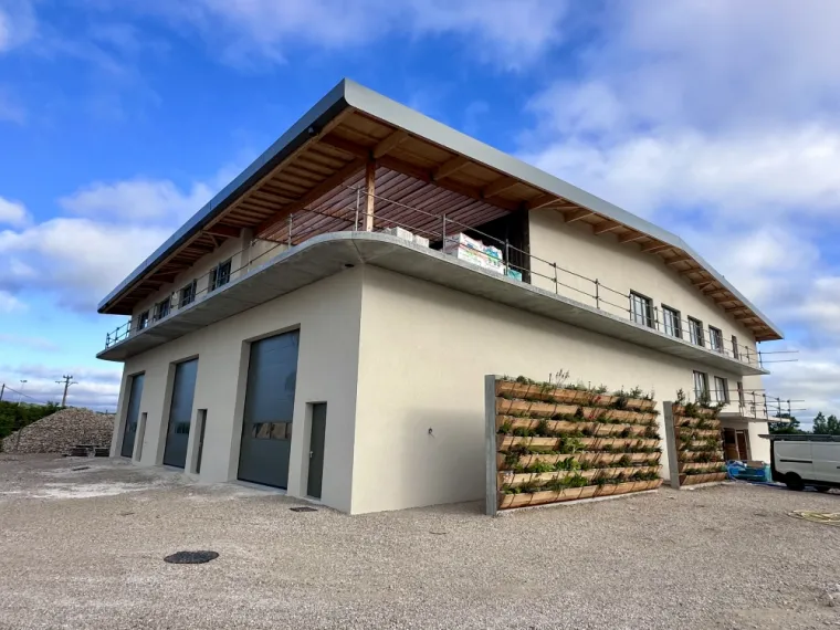 projection enduit hydraulique sur Mur biosys biosourcé a saint Maurice de remens 01, Bourg-en-Bresse, Certif